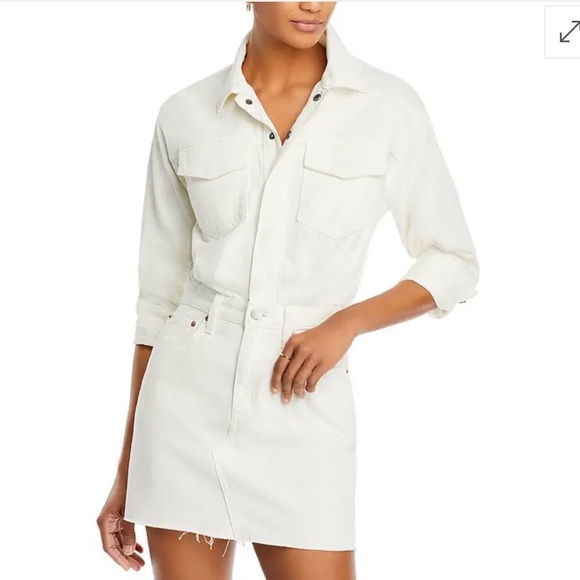 pistola Dresses & Skirts - Pistola Nina Cotton Denim Mini Dress in Eggshell Size Small
